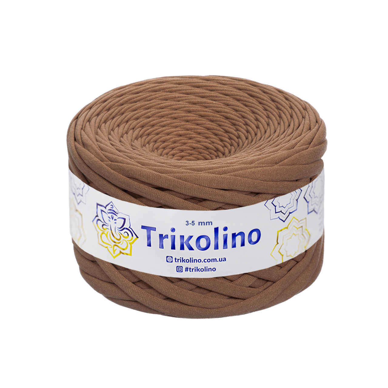 Трикотажна пряжа Trikolino, 3-5 мм., 100 м., Какао, нитки для в'язання