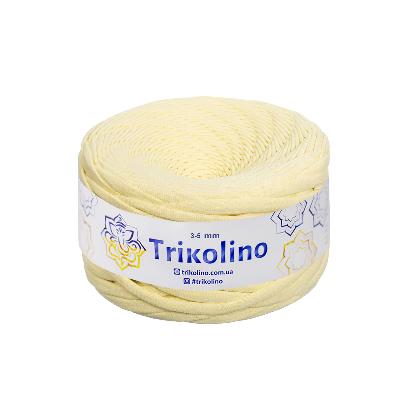 Трикотажна пряжа Trikolino, 3-5 мм., 100 м., Ванільний пудінг, нитки для в'язання, фото 1