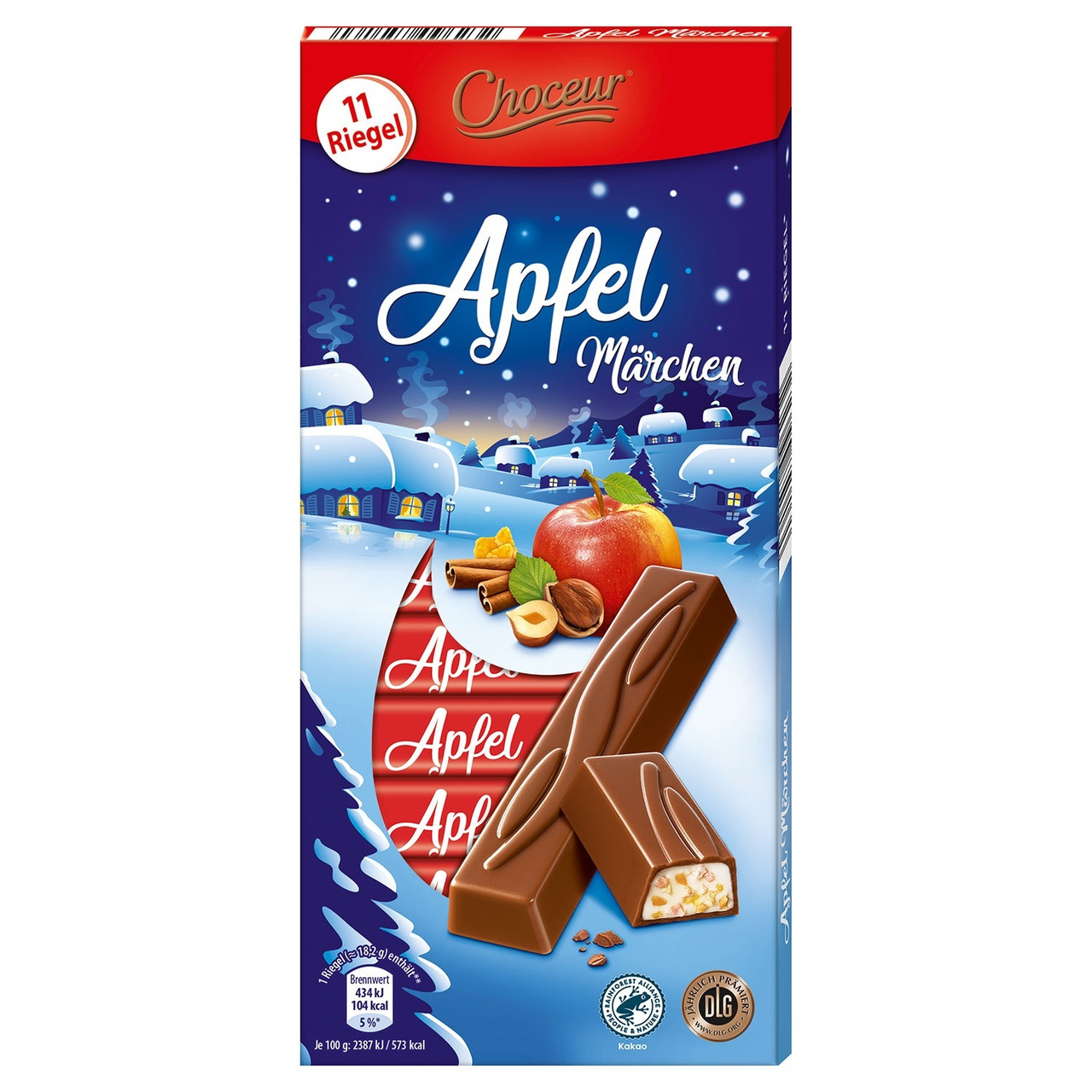 Шоколад Молочний Новорічний Choceur Apfel Marchen Яблуко з Корицею 200 г Німеччина