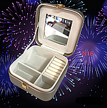 💙Скринька шкірозамінник для прикрас з замком, квадратна, стильна, гарна, різні кольори, фото 2