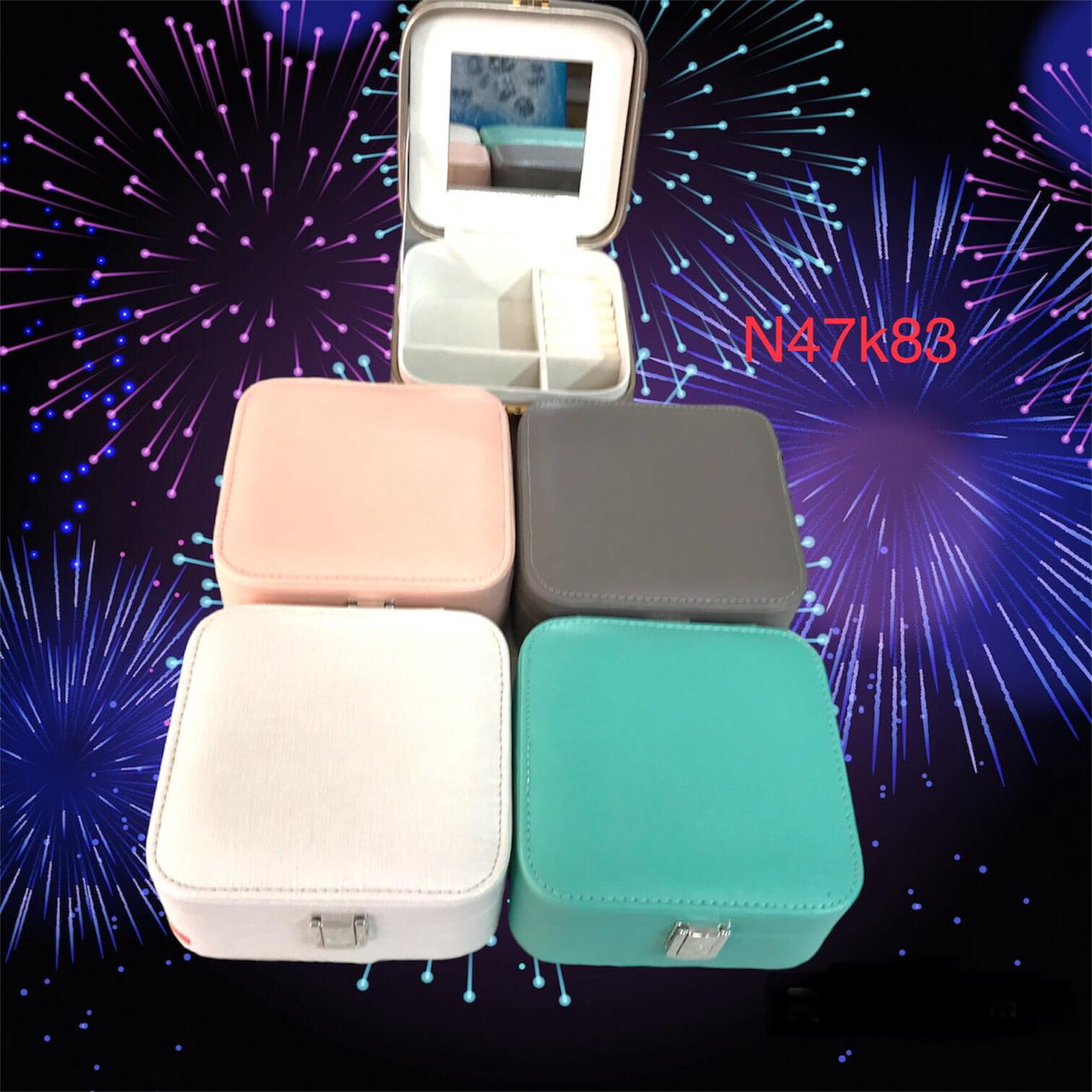 💙Скринька шкірозамінник для прикрас з замком, квадратна, стильна, гарна, різні кольори, фото 1