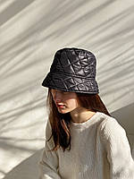 Панама жіноча тепла осіння стьобана D.Hats чорного кольору