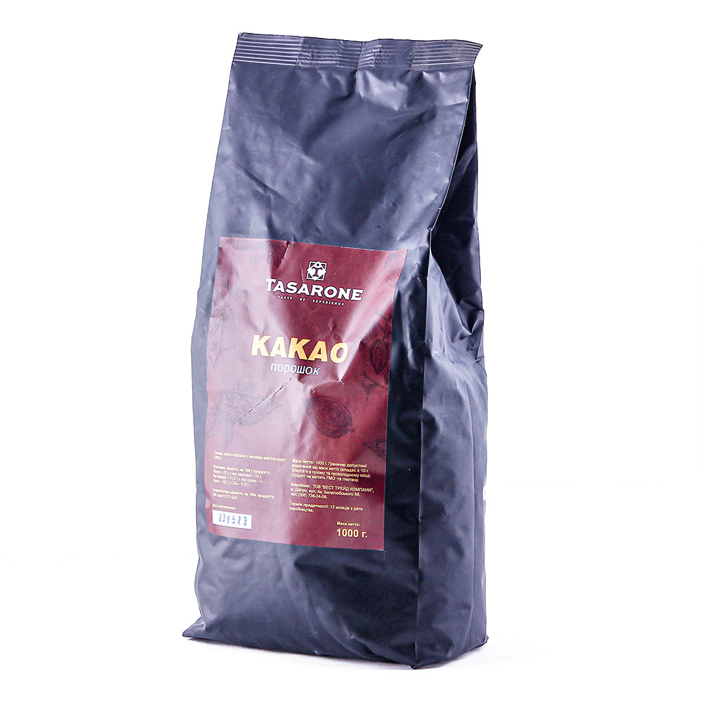 Какао натуральне без цукру 20% крафт пакет 1кг