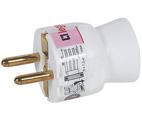 Вилка Legrand 2К+3 16 А із заземленням пряме введення біла, 050187