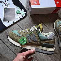 Мужские кроссовки New Balance 574 Legacy Stone Island весна-осень повседневные (замшевые). Живое фото