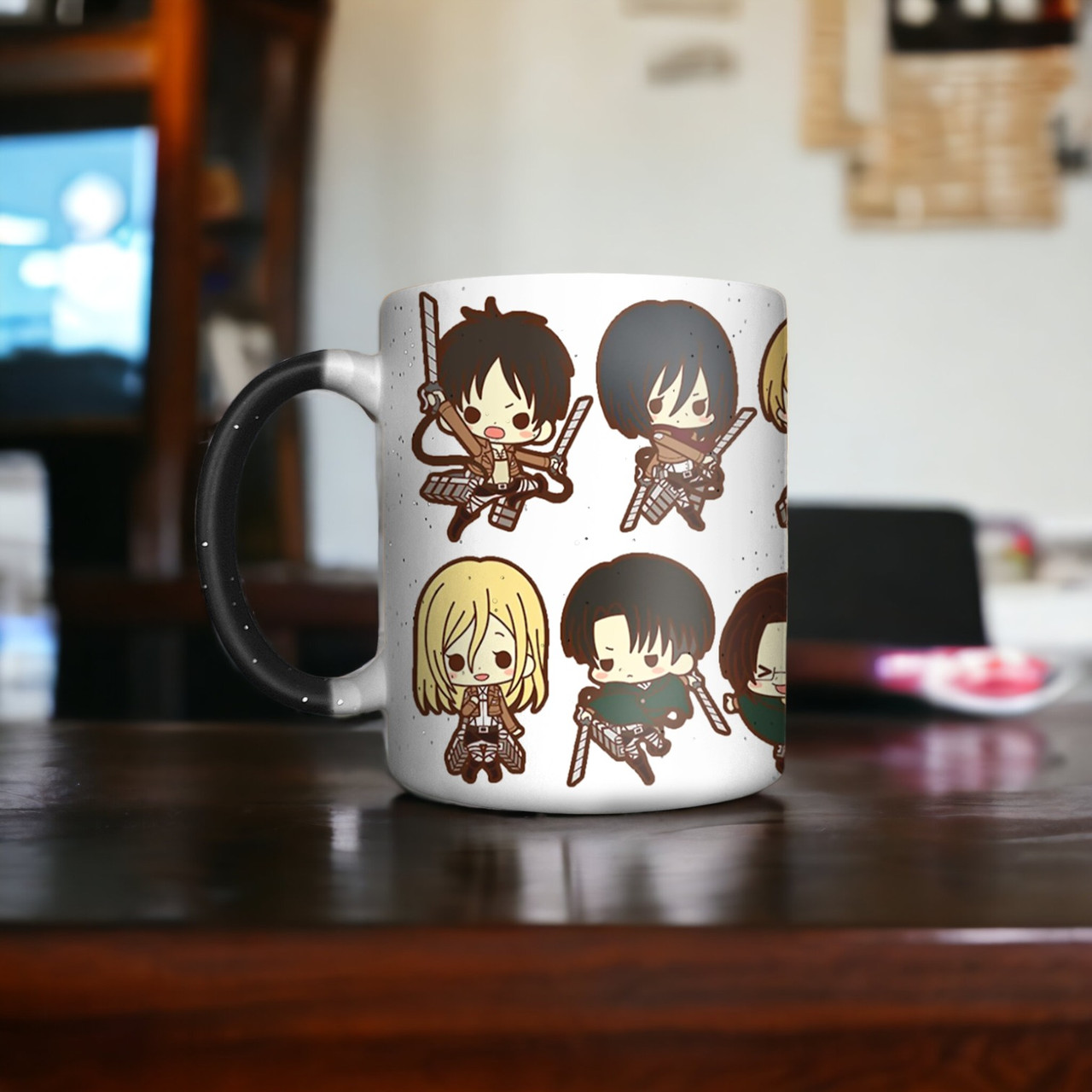 "Чибі персонажі" принт з аніме Атака титанів у подарунок фанату, 330 мл, фото 1