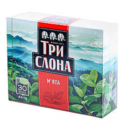 Чай "Три слона" М'ята пакетований 30 пакетиків(Без нитки) (42г/уп)