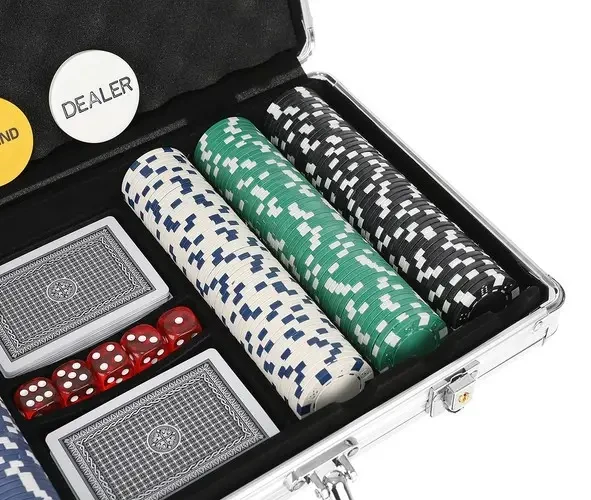 Набор для игры в покер на 300 фишек без номинала в алюминиевом кейсе на ключе Iso Trade (Польша) - фото 6 - id-p2024906483