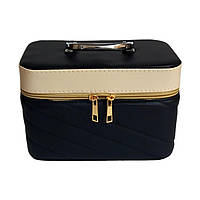 Органайзер косметичка черная 21х13х14 см, бьюти-кейс для косметики, декоративная шкатулка чемоданчик