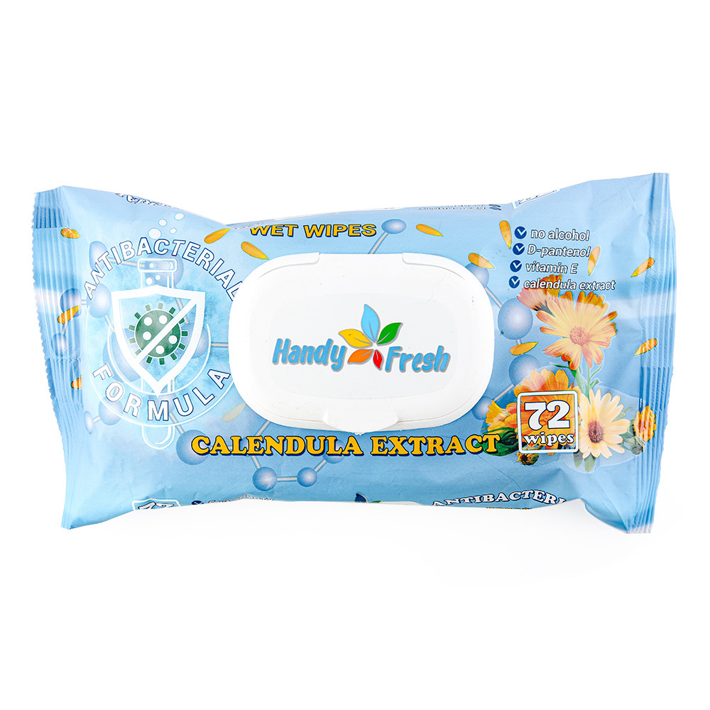 Серветка волога з клапаном "Handy fresh" Антибактеріальна (72шт/уп)(16шт/ящик)
