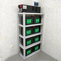 Акумуляторний стелаж витримує 400кг, на 5 полиць 75*40 см, 1,5 м висота