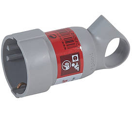 Розетка Legrand 2К+3 16 А із заземленням із кільцем сіра, 050193