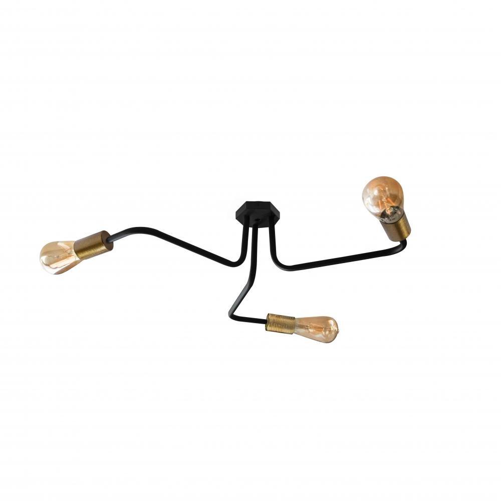 Світильник стельовий на 3 лампи Maze NL 6060/3 BK+BN MSK Electric