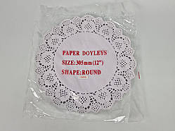 Серветка Ажурна Паперова Сервіровочна Ø30 см(100шт)(1 пач.)Серветка Святкова для Декору