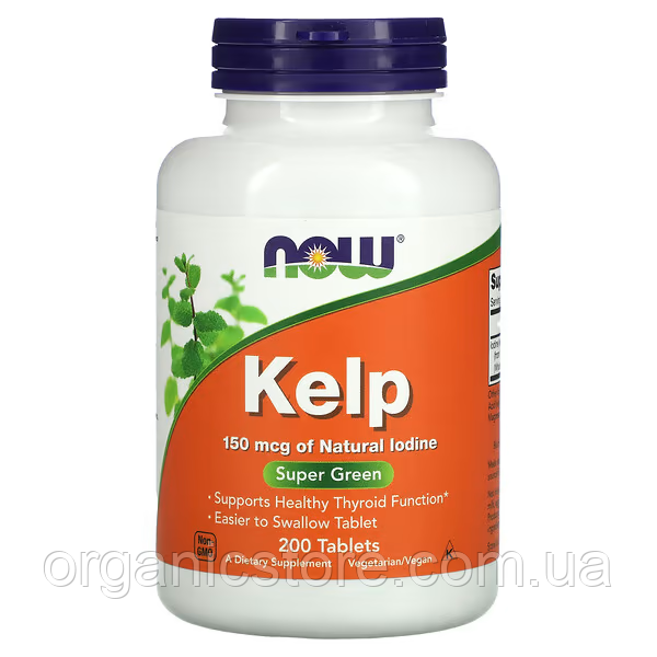 Бурі водорості, Kelp NOW Foods, 150 мкг, 200 таблеток