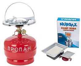Газовий пальник Nurgaz N-309 + Газовий балон 5 літрів