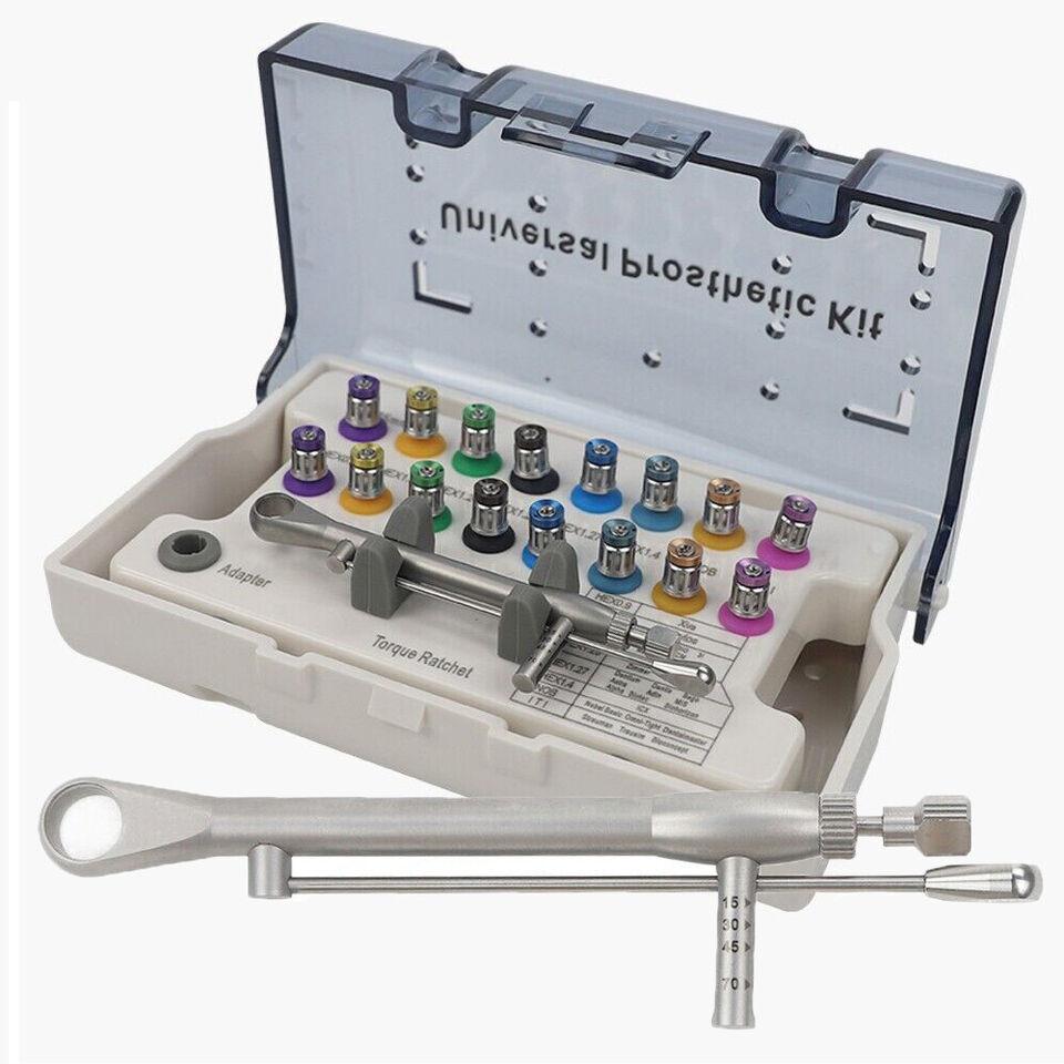 Набір ключів для імлантів 16шт +динамометричний ключ 10-70Ncm
