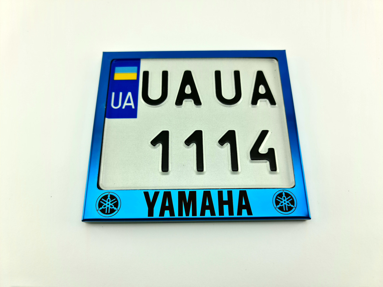Рамка для номера моторолера, мопеда Yamaha синя