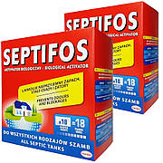 АКЦІЯ 1+1 Біоактиватор для септика Септифос Septifos 648г. 36 пакетів/порцій (дві пачки по 18 пакетів)