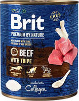 Корм Brit Premium Beef and Tripe влажный с говядиной и рубцом для взрослых собак 800 гр