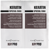 Шампунь+Маска з кератином KayPro Keratin 15+15 мл набор