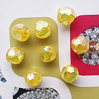 Намистини "мильні бульбашки" грановані жовті, 8 мм, 500 г/упаковка