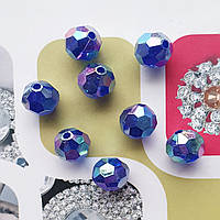 Намистини "мильні бульбашки" грановані сині, 8 мм, 500 г/упаковка