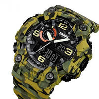 Годинник наручний чоловічий SKMEI 1520CMGN CAMO GREEN, годинник військовий чоловічий, для військовослужбовців. Колір: камуфляж