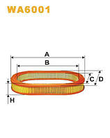 Фильтр воздушный Ford Granada, P100 Pick-Up, Scorpio, Sierra - Wix Filters (WA6001)