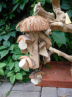 НАШІ РОБОТИ. Іграшки для папуги дерево, лоза, люф. 1