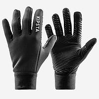 Футбольные перчатки Kipsta Keepdry 500 черные 8759179, Чёрный, Размер (EU) - M