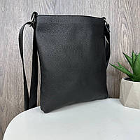 Мужская кожаная сумка планшетка классическая | Барсетка для мужчин сумка-планшет из натуральной кожи черная