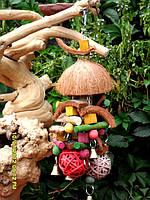 НАШІ РОБОТИ. Іграшки для папуги дерево, лоза, люф. 5