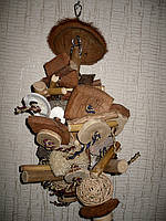 НАШІ РОБОТИ. Іграшки для папуги дерево, лоза, люф. 9