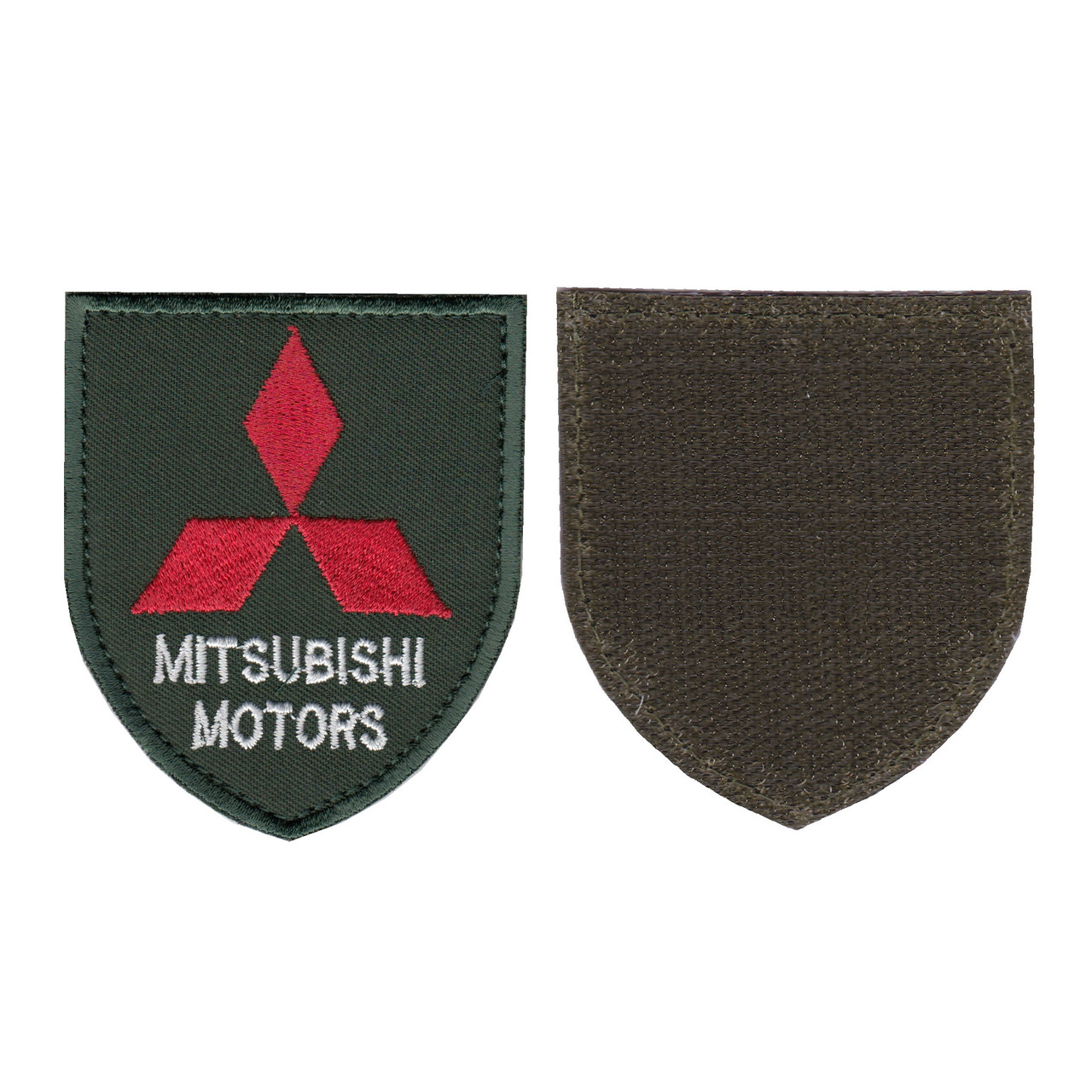 Шеврон військовий / армійський, Mitsubishi Motors, на оливці, ЗСУ, 8 см * 7 см