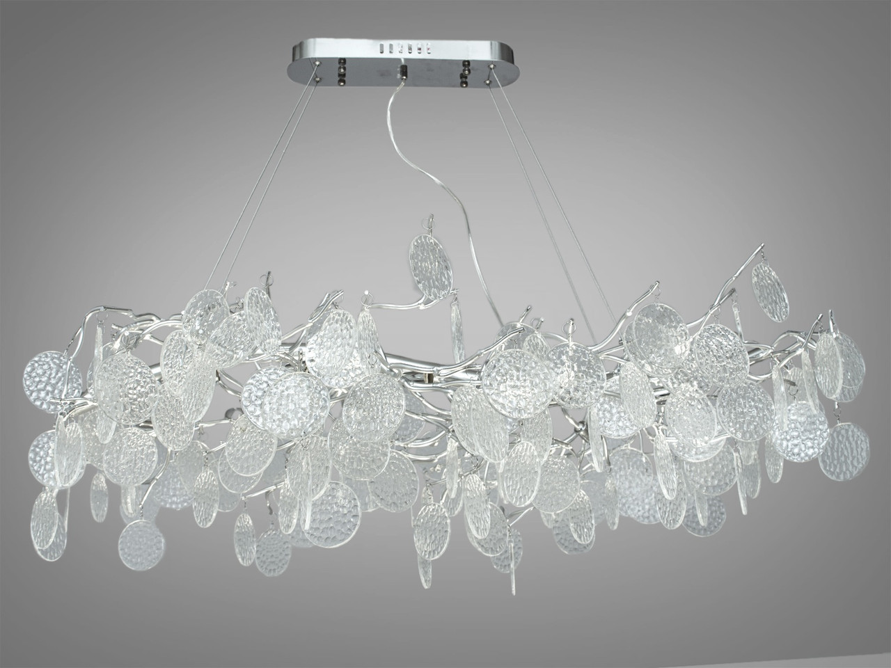 Кришталева сучасна люстра "Inversa" на 15 ламп G9 хром 625/1500x700HR