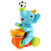 Дитячий музичний слоник-жонглер 664B з барабаном та левітаційним м'ячиком, синій