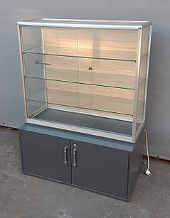 Торгова вітрина скляна з тумбою 1000х500х1300 мм., Б/у