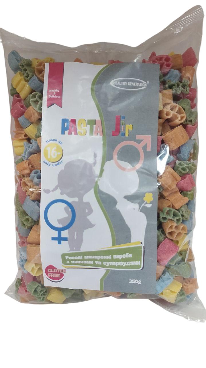 Макарони без глютену Pasta Junior рисові з овочами та суперфудами ТМ Healthy Generation 350 г