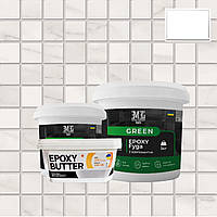 Фуга епоксидна для плитки Green Epoxy Fyga 3 кг (легко змивається, дрібне зерно) Білий RAL 9010