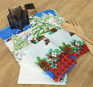 Набір новорічних лляних кухонних рушників Хуртовина (10 штук в упаковці) 33х75 см