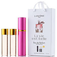 Жіночий міні парфуми Lancome La Vie Est Belle, набір 3х15 мл