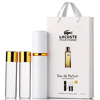 Женский мини парфюм Lacoste Pour Femme, набор 3х15 мл
