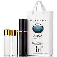 Мужской мини парфюм Bvlgari Aqva Pour Homme, набор 3х15 мл