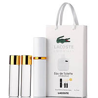 Мужской мини парфюм Lacoste L.12.12 Blanc, набор 3х15 мл