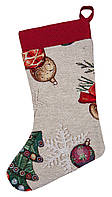 Чобіт новорічний для подарунків гобеленовий 25х37 см шкарпетка панчіх різдвяний чобіток