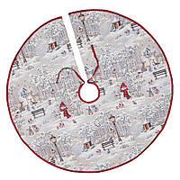 Спідниця під ялинку новорічна гобеленова кругла діаметр Ø 90 см килимок спідничка для ялинки різдвяна