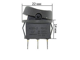Тумблер круглий 2 положення 3 контакти d22 мм 6A, фото 3