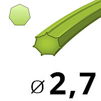 Леска косильная семигранник d2.7 мм (на метраж, min 10 m)