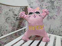 Игрушка кот Саймона в машину c вышивкой кошка царица розовый подарок девушке 01586